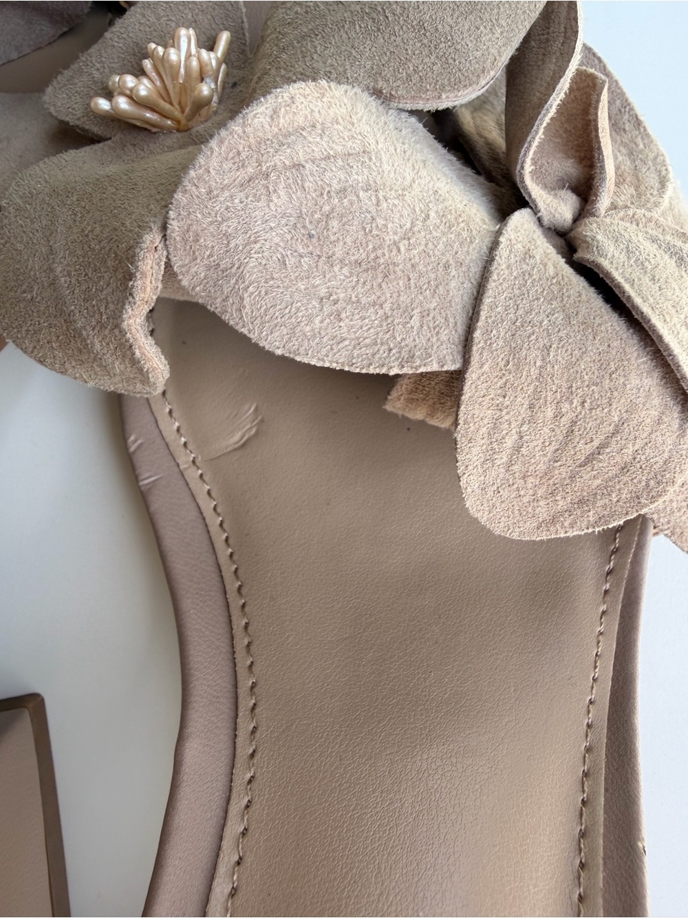 🆕🌺SteveMadden Floral Block Heel Sandals Nude Taupe 3D Flower Dress Heels Size6.5 - Picture 10 of 17